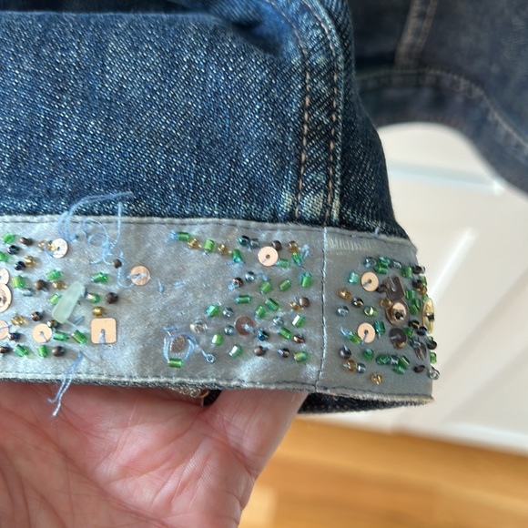 J Jill embellished denim jacket. Size M - Picture 6 of 7